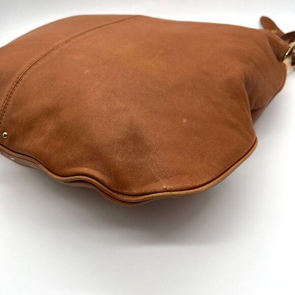 Badgley Mischka Acorn Brown Leather Hobo Bag - Picture 7 of 10